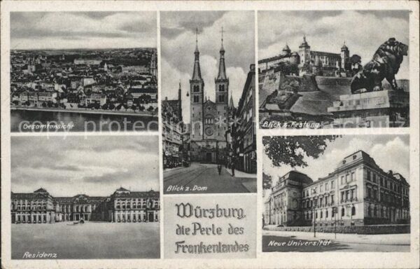 Wuerzburg Total Dom Festung Residenz Neue Univers