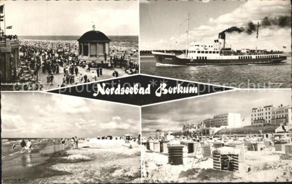 Borkum Promenade Pavillon Strandpartien Dampfe