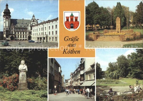 Koethen Anhalt Markt Rathaus Ehrenmal Bachdenkmal Boul