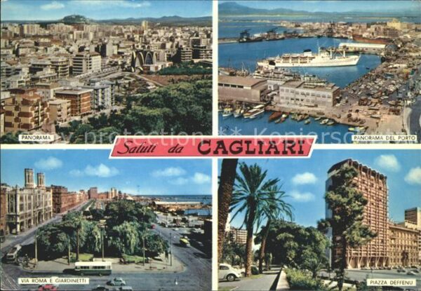 Cagliari Panorama Porto Via Roma e Giardinetti P