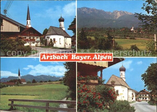 Arzbach Bad Toelz mit Benediktenwand Dorfpartie mit Herz