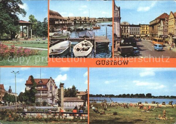 Guestrow Mecklenburg Vorpommern Bootshäuser Inselsee Markt John Brinckm