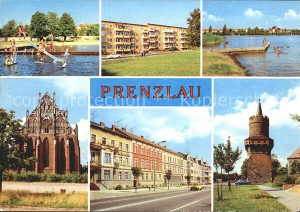 Prenzlau Freibad am Uckersee Stadtblick St Marie