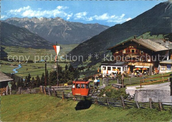 Zell Ziller Tirol Gasthof Grindlalm Enzian Sepp mit Seilb