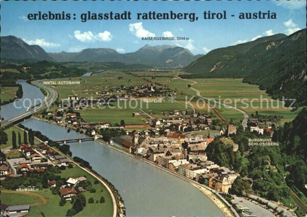 Rattenberg Tirol mit Kramsbach Inntal Autobahn Kaisergeb