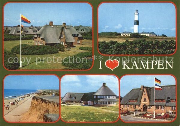 Kampen Sylt Reetdachhäuser Strand Leuchtturm