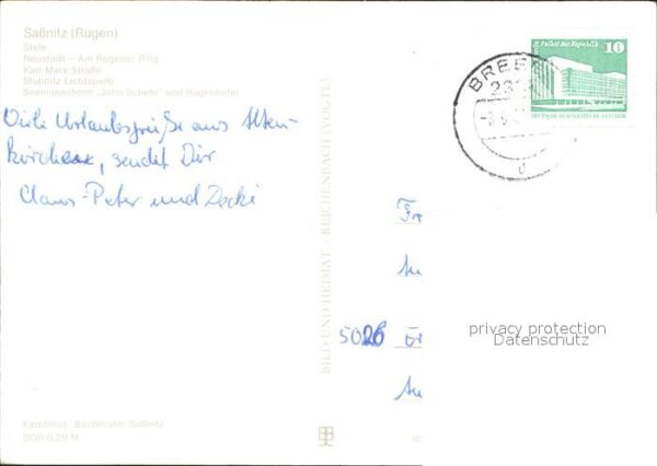 Sassnitz Ostseebad Ruegen Stele Neustadt Rügener Ring – Bild 2