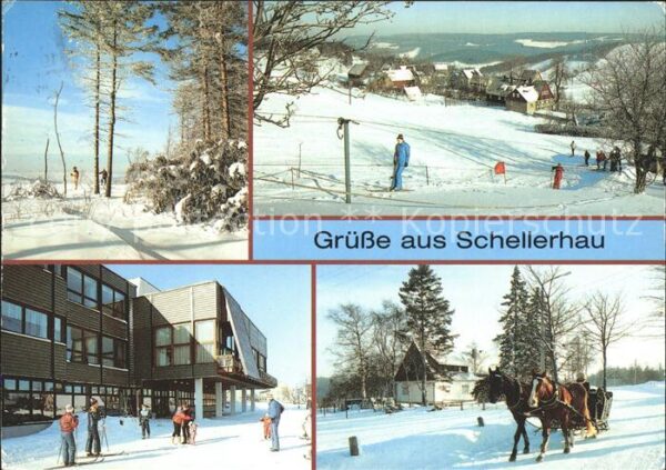 Schellerhau Pferdeschlitten Skilift Erholungsheim O