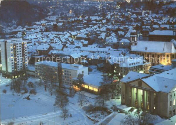 Suhl Thueringer Wald mit Hotel Thüringentourist bei Nacht