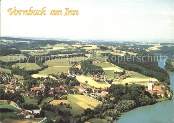 Vornbach Fliegeraufnahme Innpartie Haus am Schlo