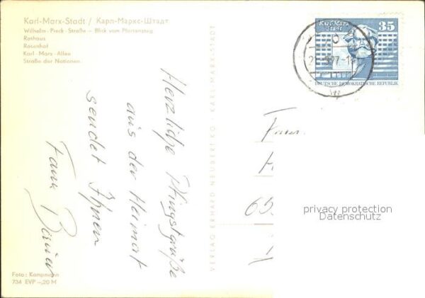 Karl-Marx-Stadt Rathaus Rosenhof Stasse-derNationen – Bild 2