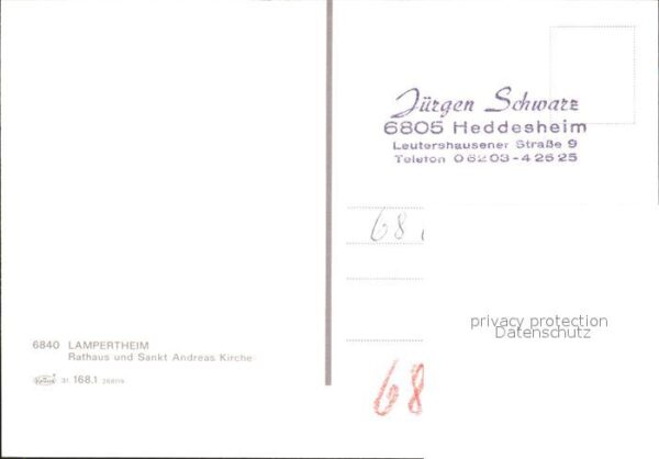 Lampertheim Bergstrasse Rathaus Kirche – Bild 2