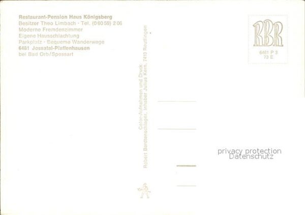 Pfaffenhausen Spessart Restaurant Pension Haus Königsberg – Bild 2