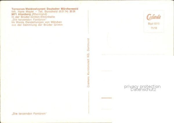 Altenberg Rheinland Restaurant und Wasserspiele Deutscher M – Bild 2