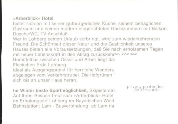 Lohberg Lam Pension Restaurant Arberblick – Bild 2