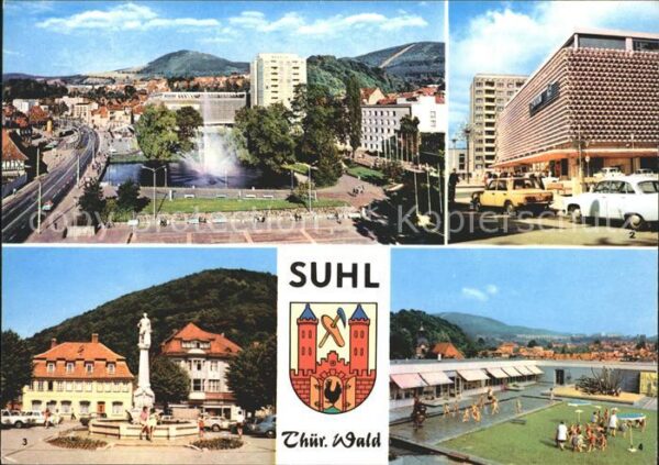 Suhl Thueringer Wald Waffenschmied-Denkmal Marktplatz
