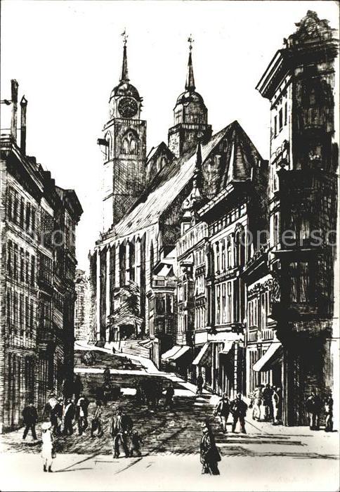 Magdeburg Johannisberg von Osten Radierung