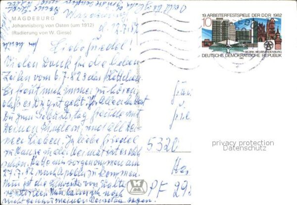 Magdeburg Johannisberg von Osten Radierung – Bild 2