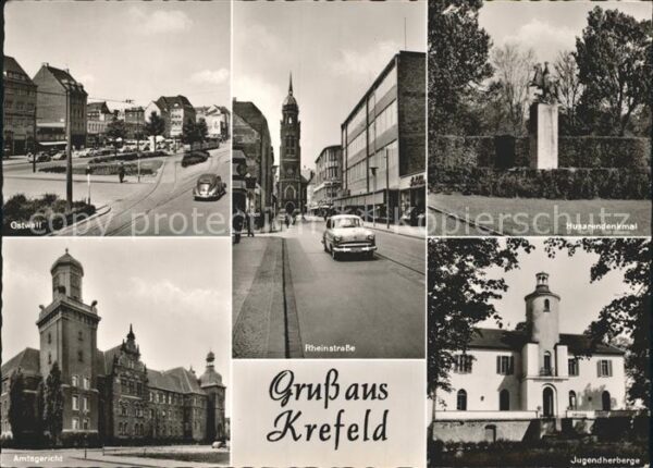 Krefeld Ostwall Rheinstr Husarendenkmal Amtsger