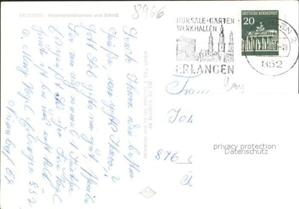 Erlangen Hugenottenbrunnen und Schloss – Bild 2