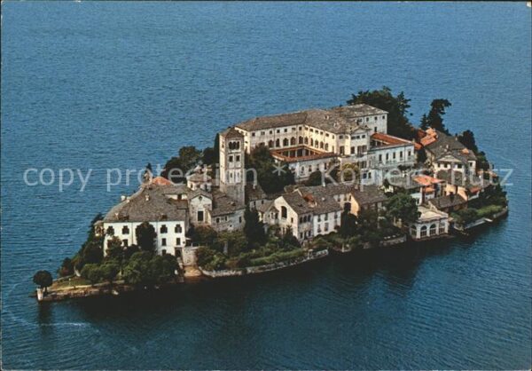 Isola San Giulio Lago d_Orta Fliegeraufnahme