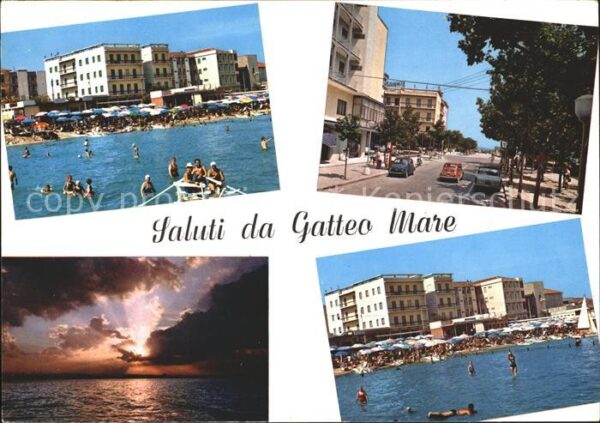 Gatteo Mare Hotels Strassenpartie Strand Sonnenunte