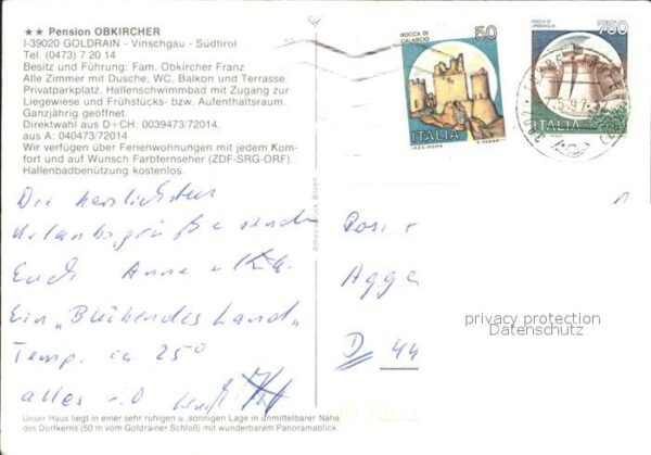 Goldrain Vinschgau Pension Obkircher Gaststube Hallenbad P – Bild 2
