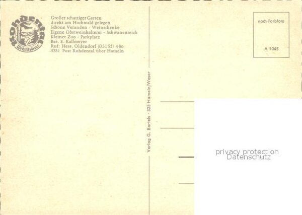 Hessisch Oldendorf Rohdental Weinschänke Gartenwirtschaft – Bild 2