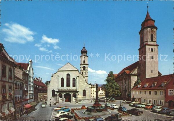 Lindau Bodensee Marktplatz mit Stephans und Stiftskirch