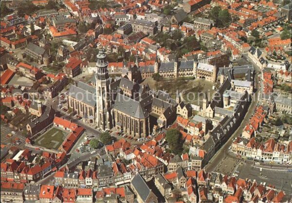 Middelburg Zeeland Fliegeraufnahme Centrum met Lange Jan e