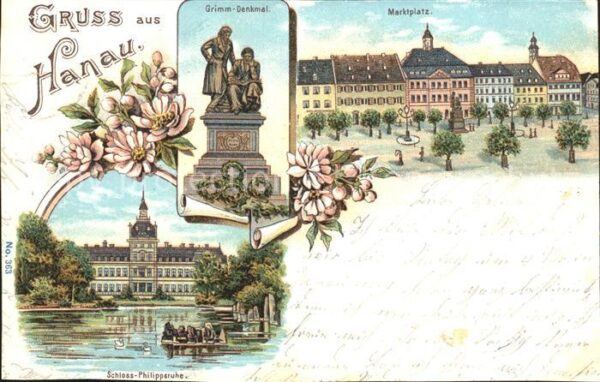 Hanau Main Grimm- Denkmal Marktplatz Schloss- Phil