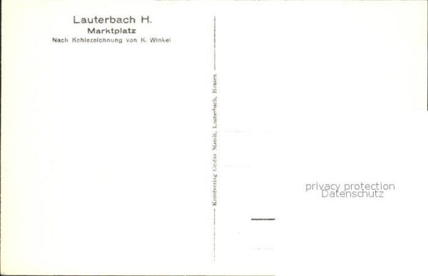 Lauterbach Hessen Marktplatz Kohlezeichnung – Bild 2