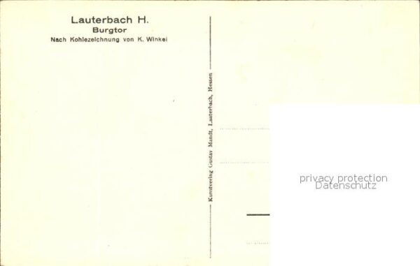 Lauterbach Hessen Burgtor Kohlezeichnung – Bild 2