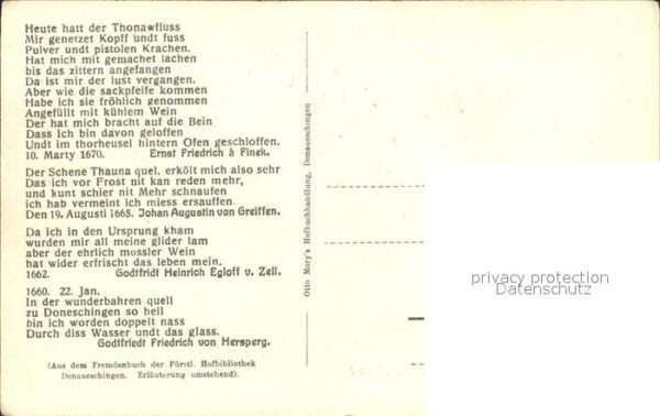 Donaueschingen Geschichte Donau- Ursprung Donauquelle – Bild 2