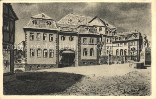 Lauterbach Hessen Hohhaus Kohlezeichnung K. Winkel Künstl