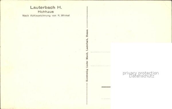 Lauterbach Hessen Hohhaus Kohlezeichnung K. Winkel Künstl – Bild 2