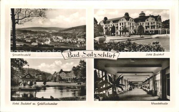 Bad Salzschlirf Gesamtansicht Hotel Badehof mit Goldfis