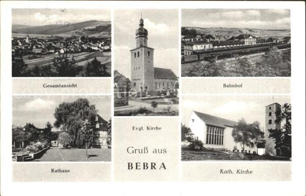 Bebra Gesamtansicht Ev Kirche Bahnhof Rathaus