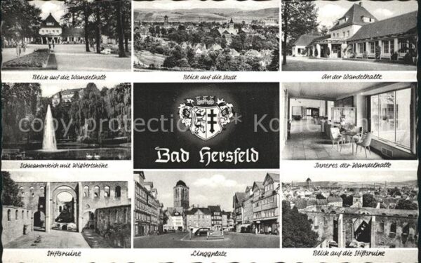 Bad Hersfeld Wandelhalle Stadtblick Schwanenteich Wi