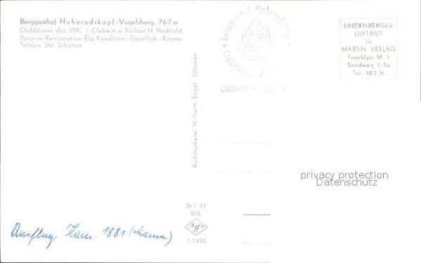 Vogelsberg Hessen Berggasthof Hoherodskopf – Bild 2