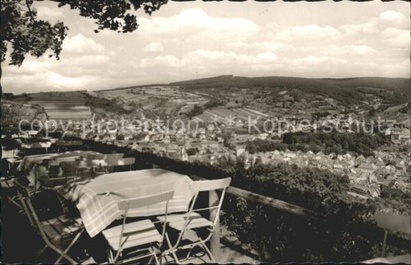 Bad Orb Cafe Wartturm Panorama Blick ins Haselt