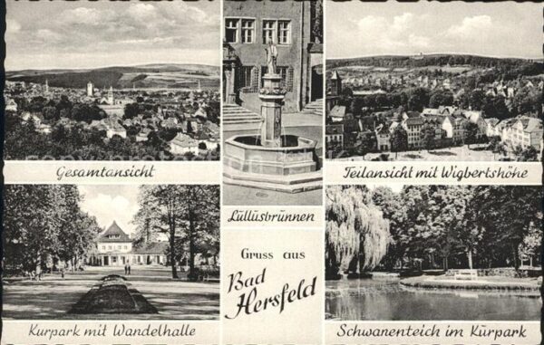 Bad Hersfeld Gesamtansciht Wigbertshöhe Schwanenteic