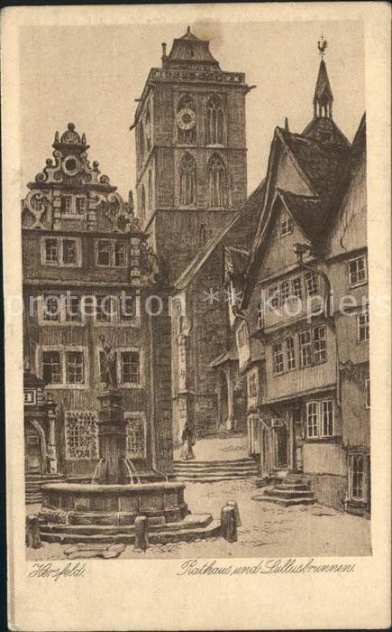 Hersfeld Bad Rathaus Lullusbrunnen nach Originalzeic