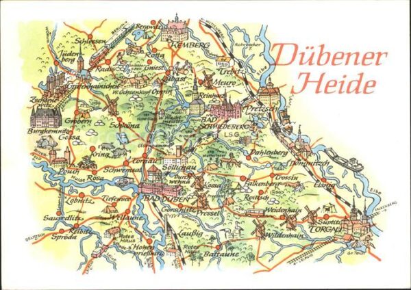 Bad Dueben Landkarte Dübener Heide Sehenswürdigkei