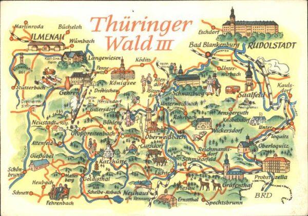 Ilmenau Thueringen Landkarte Thüringer Wald Sehenswürdigke
