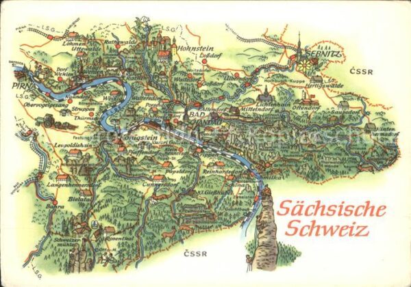 Bad Schandau Landkarte Sächsische Schweiz Sehenswürd