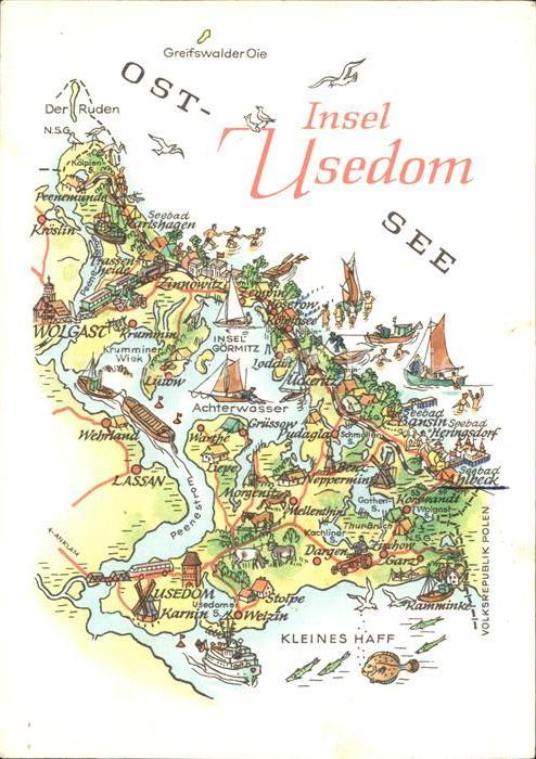 Usedom Landkarte Insel Usedom Sehenswürdigkeit