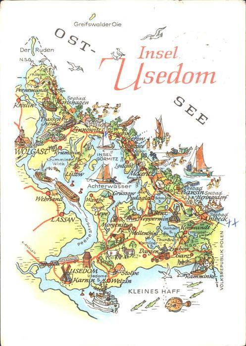 Usedom Landkarte Insel Usedom Sehenswürdigkeit