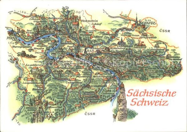 Pirna Landkarte Sächsische Schweiz Sehenswürd