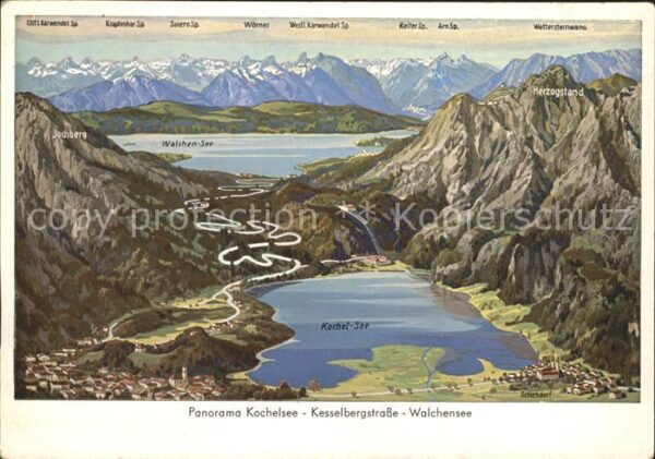Kochel See Panorama Kochelsee Kesselbergstrasse Wa